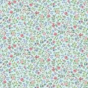 Afternoon Tea - 9144 - Makower UK - Sugar Flowers on Blue - 095_B - Cotton Fabric