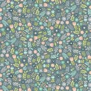 Baby Safari - 8045 - Scattered Floral on Grey - Makower UK 2451.S - Cotton Fabric