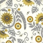 Bee Grateful - 7430 - 19961.11 Deb Strain - Floral on Parchment Cotton Fabric
