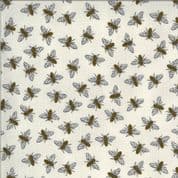 Bee Grateful - 7440 - 19965.14 Deb Strain - Bees on Light Grey Cotton Fabric
