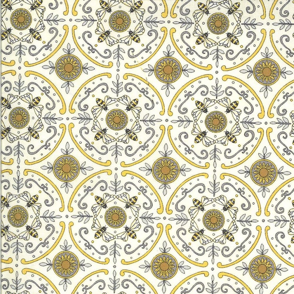 Bee Grateful - 7445 - 19968 11 Deb Strain - Bee Mosaic on Parchment ...