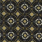 Bee Grateful - 7446 - 19968.15 Deb Strain - Bee Mosaic on Black Cotton Fabric