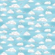 Beside the Sea 7510 - Makower 2344 - Clouds on Light Blue Cotton Fabric