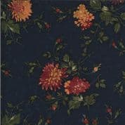 Bittersweet Lane - 7412 - 9640.14 Kansas Troubles - Floral on Cornflower Dark Blue Cotton Fabric