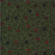 Bittersweet Lane - 7418- 9642.15 Kansas Troubles - Floral on Dark Green Cotton Fabric