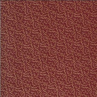 Bittersweet Lane - 7428 - 9648.13 Kansas Troubles - Tan Sprig on Burgundy Red Cotton Fabric