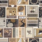 Bookworm - 7925 - Book Covers in Sepia - Lewis & Irene 548.2 - Cotton Fabric