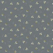 Bumble Bees 7449 - Makower 9715.C - Bumble Bees on Grey Cotton Fabric