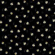 Bumble Bees 7451 - Makower 9715.K - Bumble Bees on Black Cotton Fabric