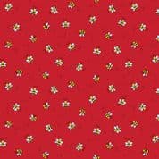 Bumble Bees 7453 - Makower 9715.R - Bumble Bees on Red Cotton Fabric
