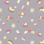 Bunny Hop - 7522 - Lewis & Irene A528.1 - Chicks on Light Plum Cotton Fabric