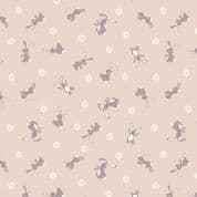 Bunny Hop - 7525 - Lewis & Irene A529.1 - Bunnies on Dark Cream Cotton Fabric