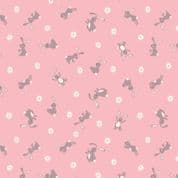 Bunny Hop - 7526 - Lewis & Irene A529.2 - Bunnies on Pink Cotton Fabric