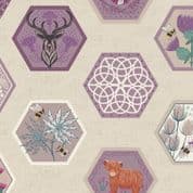 Celtic Dreams - 8144 - Hexagons on Dark Cream - Lewis & Irene 604.1 - Cotton Fabric