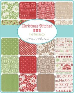 Christmas Stitched - Charm Pack by Fig Tree & Co for Moda Fabrics