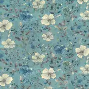 CNV-205 - Cotton Canvas - Blue Floral - JLC0886 - 100% Cotton CANVAS Fabric