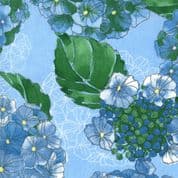 Cottage Bleu - 7708 - Robin Pickens Hydrangeas Butterflies on Lt Blue - Moda 48690.16-Cotton Fabric