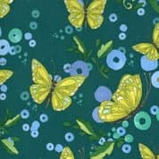 Cottage Bleu - 7711 - Robin Pickens Butterflies on Grey Blue Pond - Moda 48691.15 - Cotton Fabric