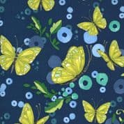 Cottage Bleu - 7713 - Robin Pickens Butterflies on Dark Blue - Moda 48691.18 - Cotton Fabric