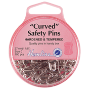 Curved Safety Pins - 27mm long - Nickel