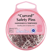 Curved Safety Pins - 38mm - Nickel