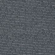 CW-A019 - Cream Quilt Inspiration Text on Charcoal Background - Cotton Fabric
