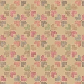 CW-B008 - Lewis & Irene Heart Clusters on Honey - Cotton Fabric