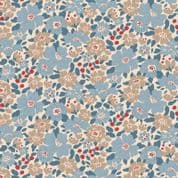 CW-E015 - Tilda - Creating Memories - Harper Blue Floral on Cream - 130128 - Cotton Fabric