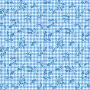 CW-E016 - Makower UK - Wheat on Blue Gingham - 2_001_B - Cotton Fabric