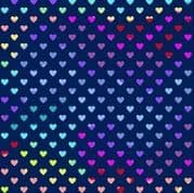 CW-F002 - Bright Hearts on Dark Blue - Andover Fabrics 9793 B - Cotton Fabric