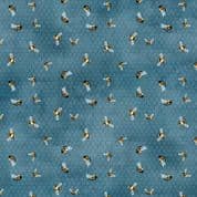 CW-F013 - Sunkissed Bees on Blue - Wilmington Prints 33918-459 -  Cotton Fabric