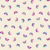CW-G008 - Makower UK - Butterflies on Cream -149_Q - Cotton Fabric