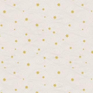 CW-G016 - Jardin de Lis - A485.1 Gold Metallic Stars on Cream - Lewis & Irene Cotton Fabric