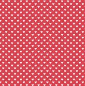CW-H018 - White Hearts on Red Background - Makower 9149.R - Cotton Fabric
