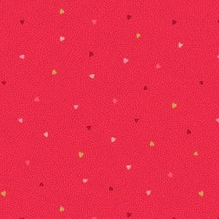 CW-H019 - Multicolour Hearts on Red - A798.2 - Cotton Fabric