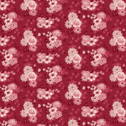 CW-H022 - Blushing Blooms - Floral Bouquets on Red  - 1803 98732 333 - Cotton Fabric