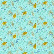 CW-M009 - Makower UK - Camp Kitchy La La - Canoe on Duck Egg Turquoise - 1716_B - Cotton Fabric