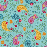 CW-M010 - Makower UK - Whimsy Big Paisley - 1652_LB - Cotton Fabric