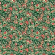 CW-X050 - Makower Uk - Good Tidings - Sarasa Floral Green - Gold Metallic - 104_G - Cotton Fabric