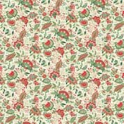 CW-X051 - Makower Uk - Good Tidings - Sarasa Floral Cream - Gold Metallic - 104_Q - Cotton Fabric