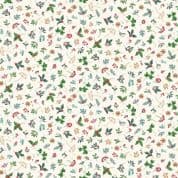 CW-X054 - Makower Uk - Good Tidings - Sprig Floral Cream - Gold Metallic - 105_Q - Cotton Fabric