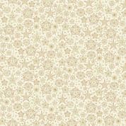 CW-X057 - Makower Uk - Good Tidings - Frosty Gold Metallic Snowflakes Cream - 106_Q - Cotton Fabric