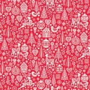 CW-X069 - Makower Uk - Scandi - Christmas on Red - 112_R - Cotton Fabric