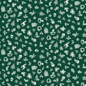 CW-X071 - Makower Uk - Scandi - Christmas Charms on Green - 113_G - Cotton Fabric
