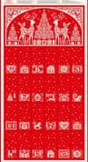 CW-X083 - Makower Uk - Scandi Panel - Red Christmas Advent Calendar - 117_R - Cotton Fabric