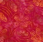 CW-Z032 - Prismatic Red Floral Batik - Wilmington Batiks 22233.338 - Cotton Fabric
