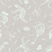 Dino Glow - 8396 - Dinosaur Skeletons on Beige - Lewis & Irene A674.1 - Cotton Fabric