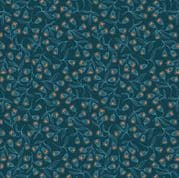 Enchanted - 7952 - Flowers on Dark Teal with Copper Metallic - A544.3 - Cotton Fabric