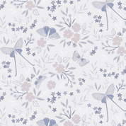 Evenfall - 9118 - Lewis & Irene - Moths & Flowers on Plae Grey - CC41.1 - Cotton Fabric