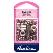 Eyelets with tool - Nickel - 7mm - 20 Pieces